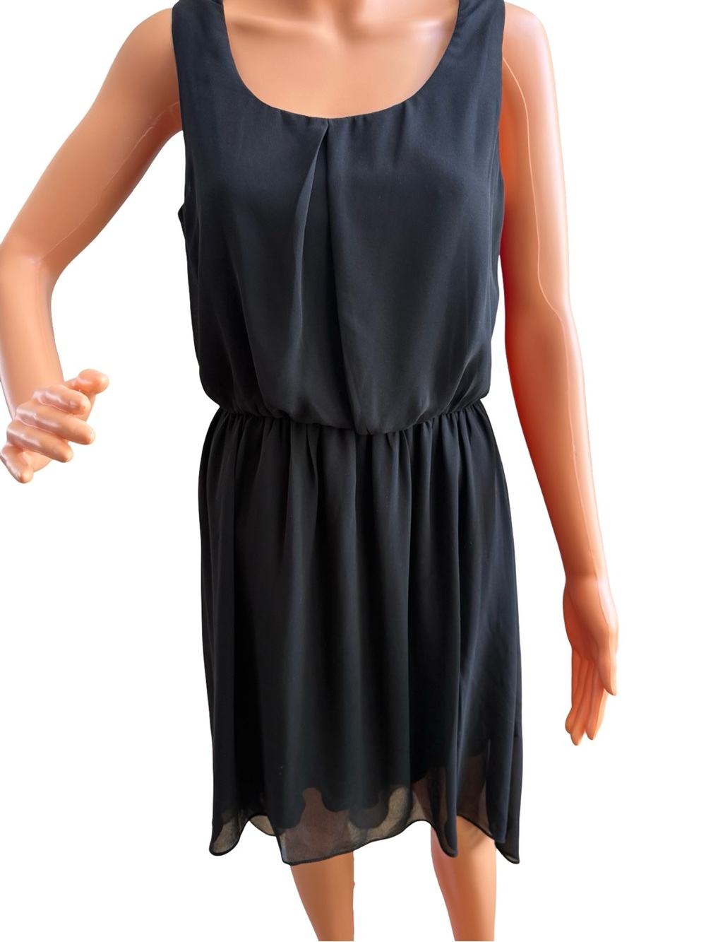 by & by Black Sleeveless Scoop Neck High-Low Chiffon Dress